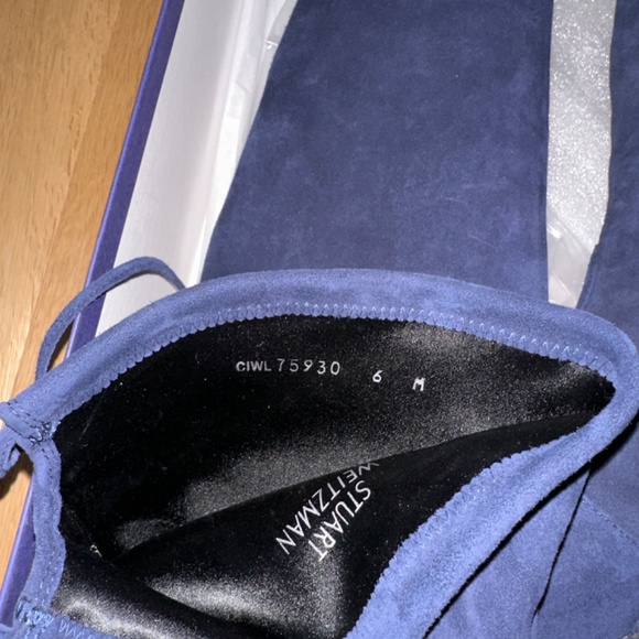 Stuart Weitzman Hiline Boots in Nice Blue Suede - Picture 5 of 9